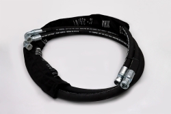 brush cutter excavator hose set assembly w/ sleeve 90 degree motor ends (severe duty mini ex cutters)