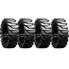 set of 4 33x12-20 (12x16.5) solid dura-flex skid steer tires with 8x8 rim