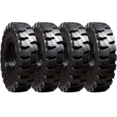 lull 644c-42 set of 4 13.00-24 (10 bolt hole) non-diretional extreme duty solid rubber tires