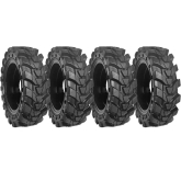 set of 4 33x12-20 (12x16.5) solid dura-flex skid steer tires with 8x8 rim