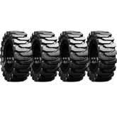 set of 4 33x12-20 (12x16.5) solid dura-flex skid steer tires with 8x8 rim