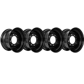 thomas t153 set of 4 titan wheels 16.5x8.25 - 4 3/8" offset 8x8 black for 10-16.5 tires