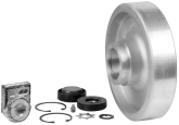 cat 257b 10" intermediate bogie hub wheel group - (1 - wheel, 2 - cone, 2 snap ring, 1 - dust cover, 1 - non-locknut, 1 - anti spin washer, 1 - seal)