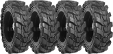 set of 4 30x10-16 (10x16.5) solid dura-flex skid steer tires with 8x8 rim
