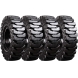 cat th-580 set of 4 14.00-24 (10 bolt hole) extreme duty solid rubber tires