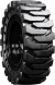 set of 4 36x13-20 (14-17.5) traxter heavy duty solid rubber tires and wheel assembly - 8x8 bolt rim