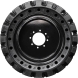 set of 4 36x13-20 (14-17.5) traxter heavy duty solid rubber tires and wheel assembly - 8x10.75 bolt rim