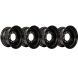 komatsu sk714-5 set of 4 titan wheels 16.5x8.25 - 4 3/8" offset 8x8 black for 10-16.5 tires