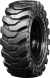 set of 4 33x12-16 (12-16.5) traxter heavy duty solid rubber skid steer tires - 8x10.75 bolt rim