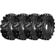 set of 4 30x10-20 (10x16.5) extreme duty vertex solid rubber skid steer tires - 8x8 bolt rim