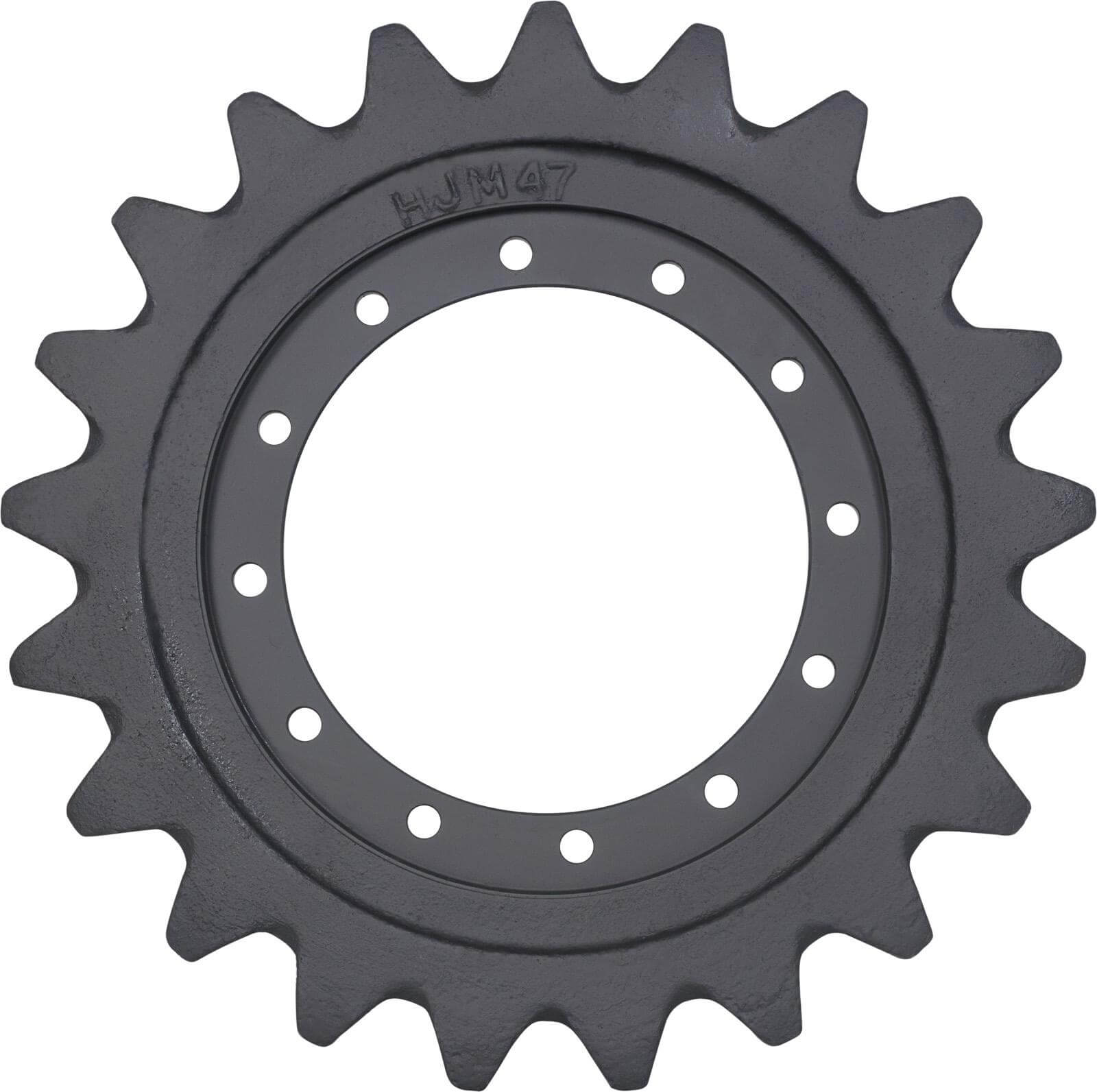 kobelco sk80cs track sprocket 21 teeth - 12 bolt hole (rubber or steel tracks)