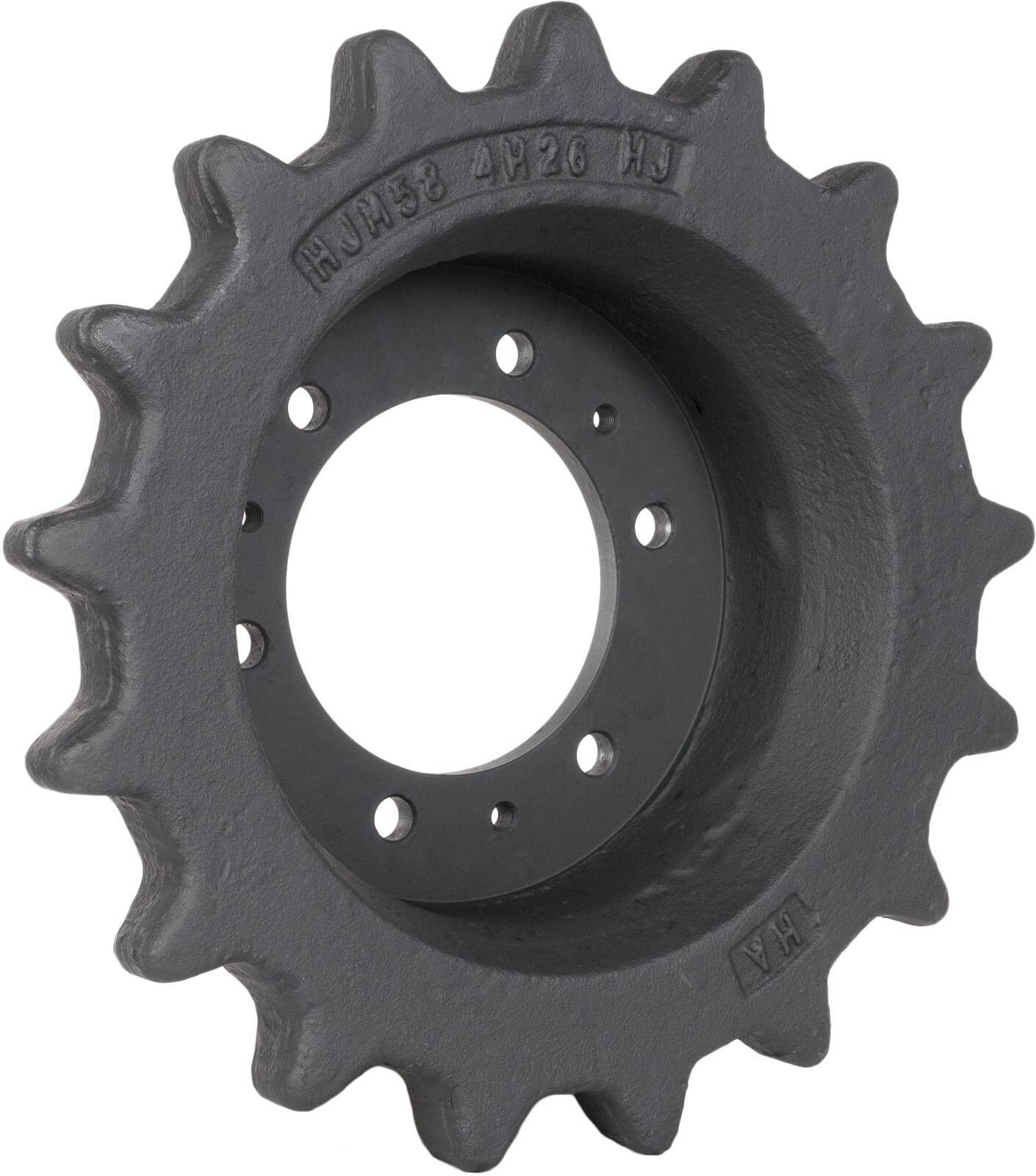 bobcat t250h track sprocket 17 teeth - 6 bolt hole (3" drive motor)