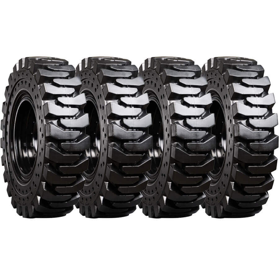 jlg 644e-42 set of 4 13.00-24 (10 bolt hole) extreme duty solid rubber tires