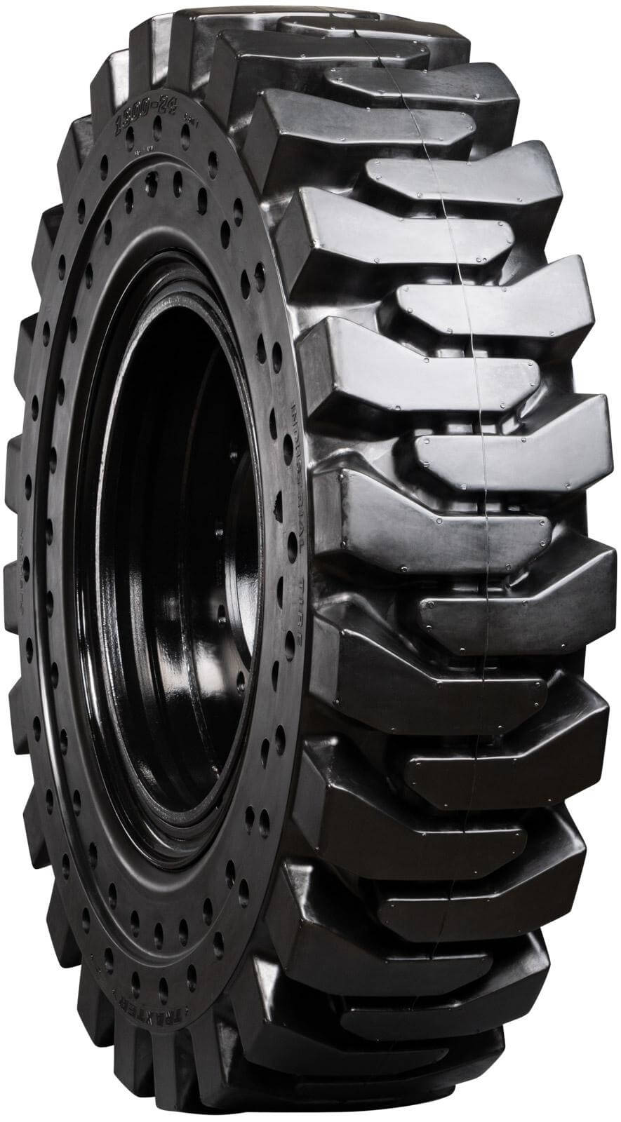 terex th636c set of 4 13.00-24 (10 bolt hole) extreme duty solid rubber tires