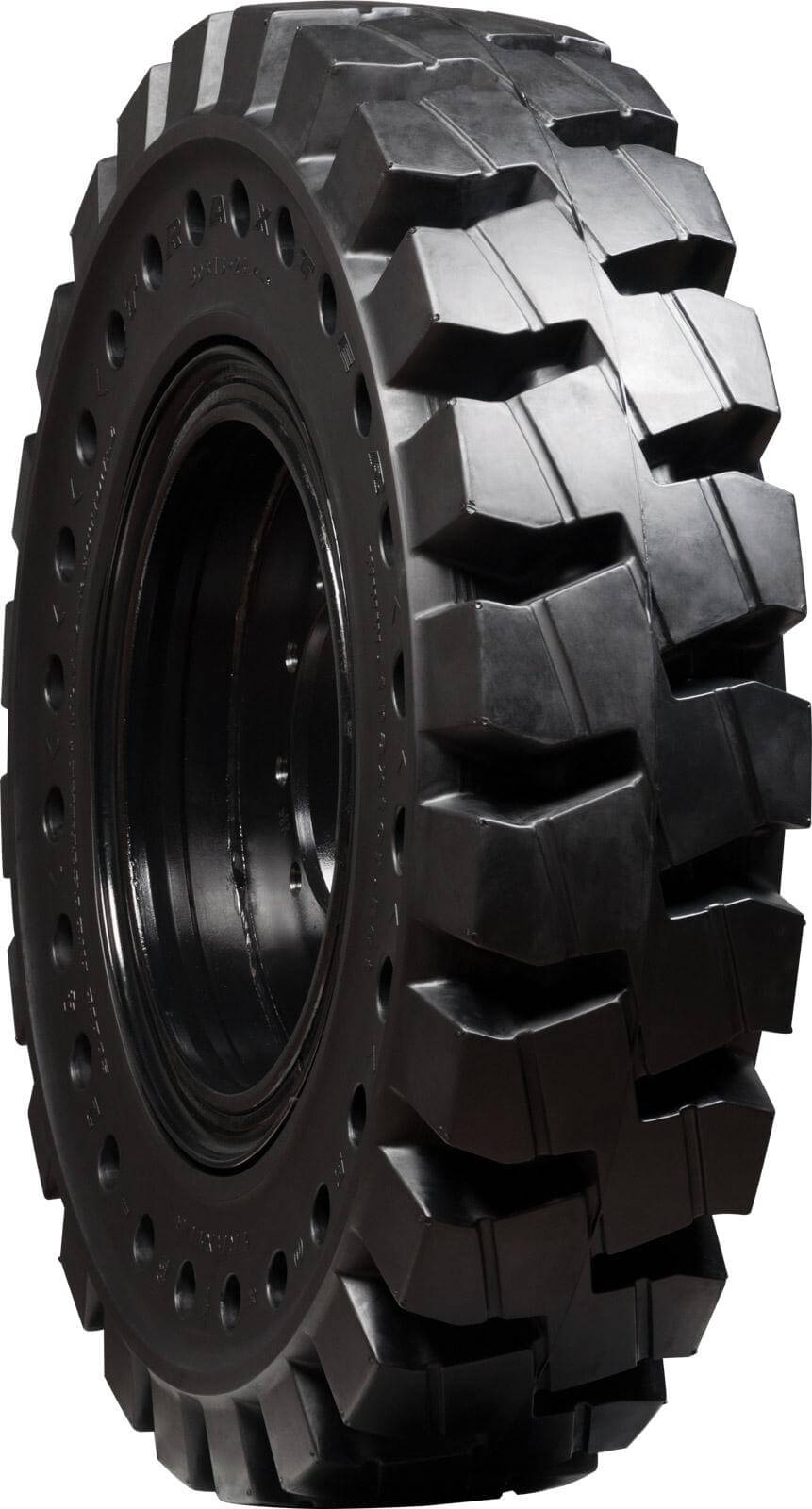 jlg g6-42a set of 4 13.00-24 non-directional mounted extreme duty solid rubber tires