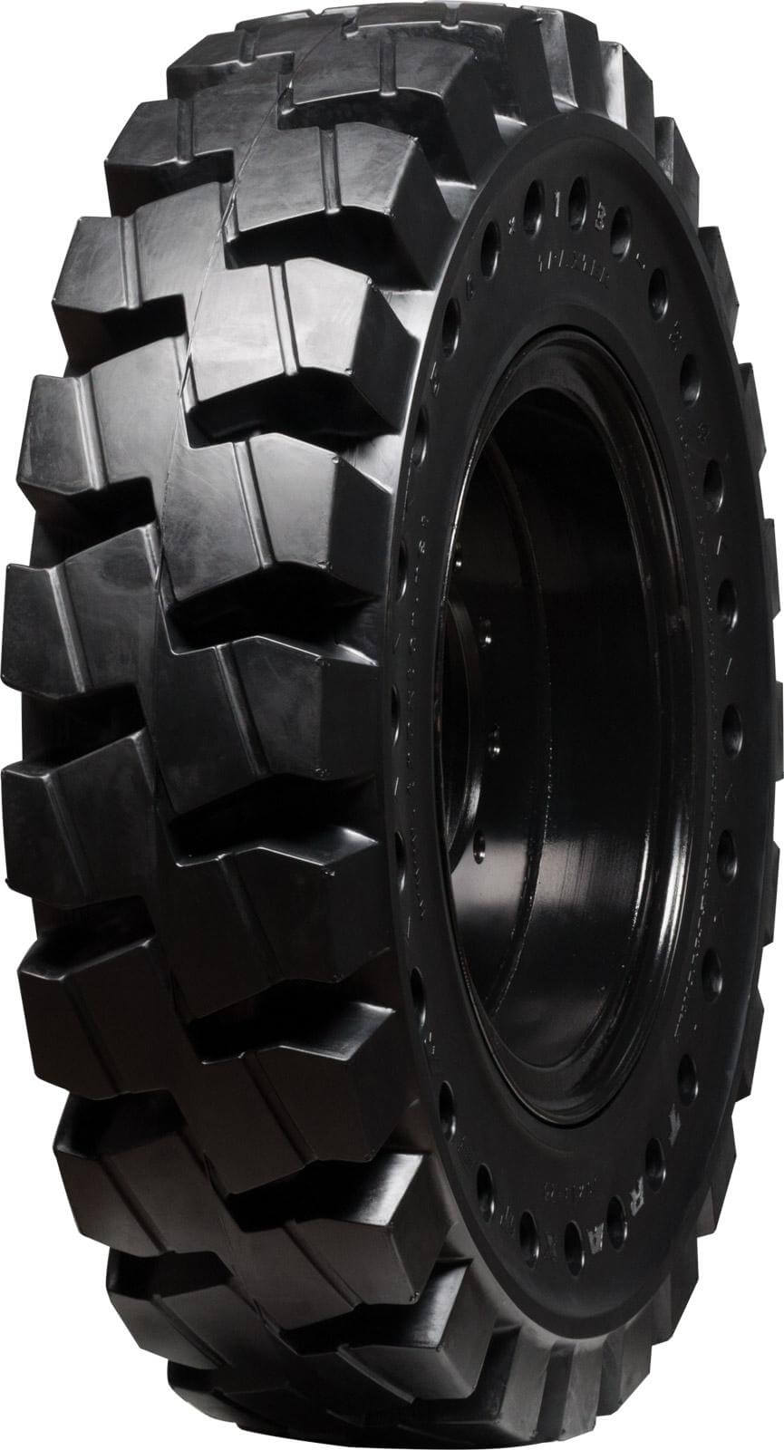 jlg 644e-42 set of 4 13.00-24 non-directional mounted extreme duty solid rubber tires