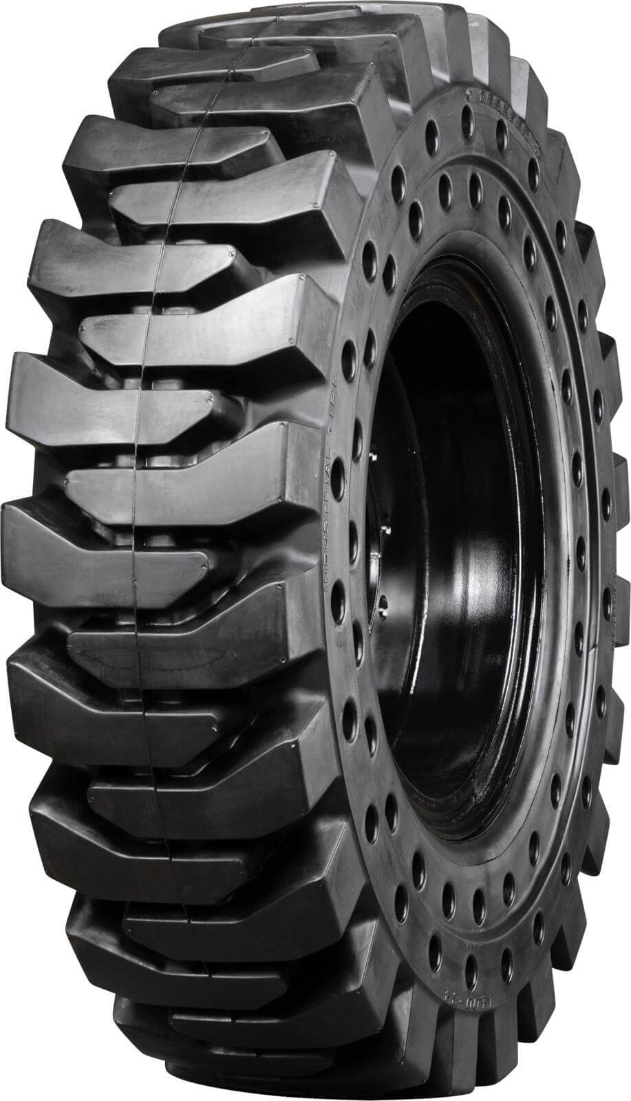 cat th-580 set of 4 14.00-24 (10 bolt hole) extreme duty solid rubber tires