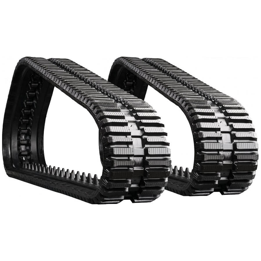 bobcat t76 set of 2 13" heavy duty multi-bar tread rubber tracks (320x86bx53)