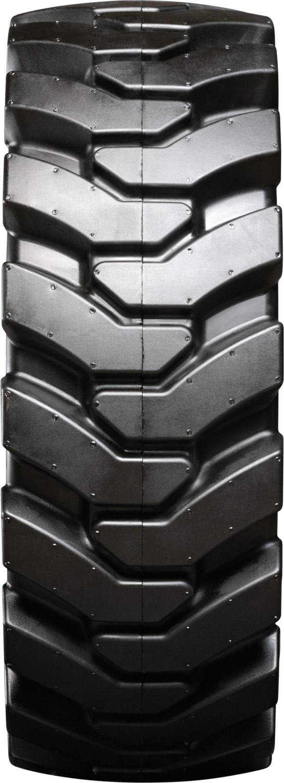 set of 4 33x12-16 (12-16.5) heavy duty traxter solid rubber skid steer tires - 8x10.75 bolt rim