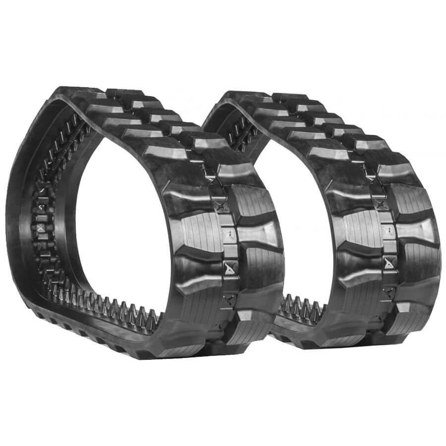 bobcat t180 set of 2 16" heavy duty block tread rubber tracks (400x86bx49)