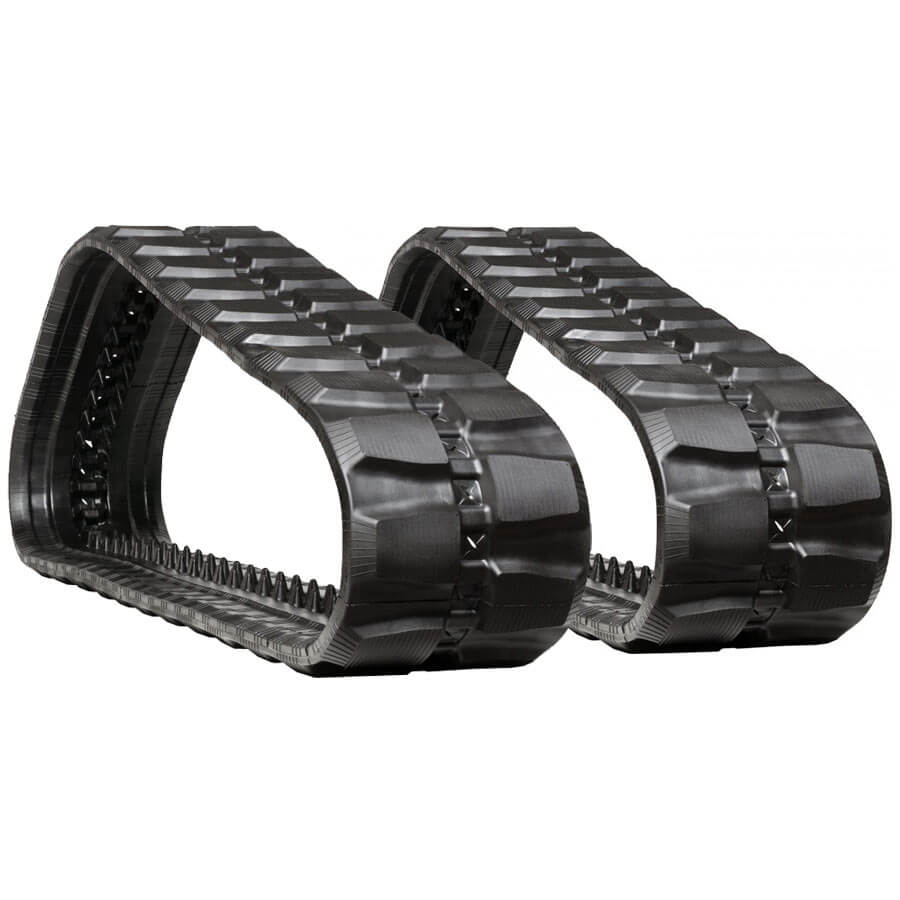 bobcat t750 set of 2 18" heavy duty block tread rubber tracks (450x86bx55)