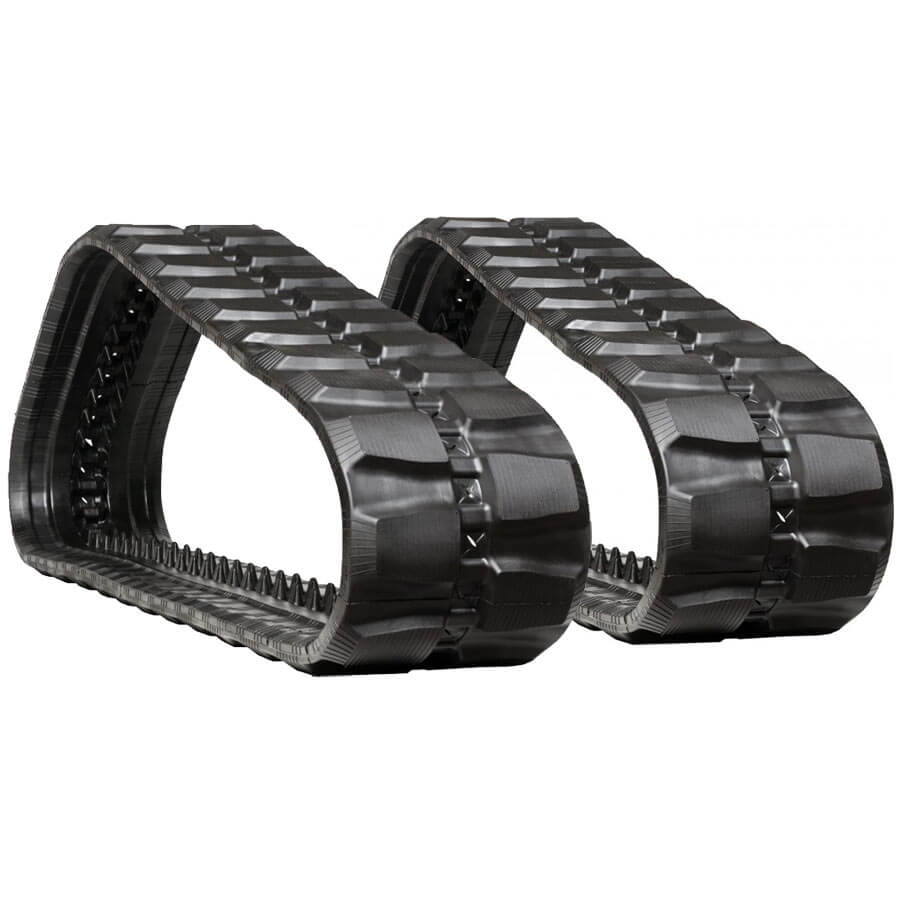 bobcat t250h set of 2 18" standard duty block tread rubber tracks (450x86bx55)