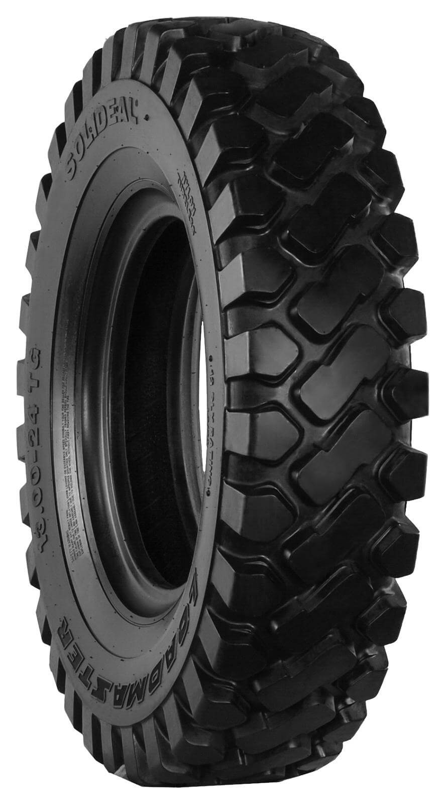 cat th-580 set of 4 13.00x24 solideal 12-ply sl g-3 hard and soft surface telehandler heavy duty tires