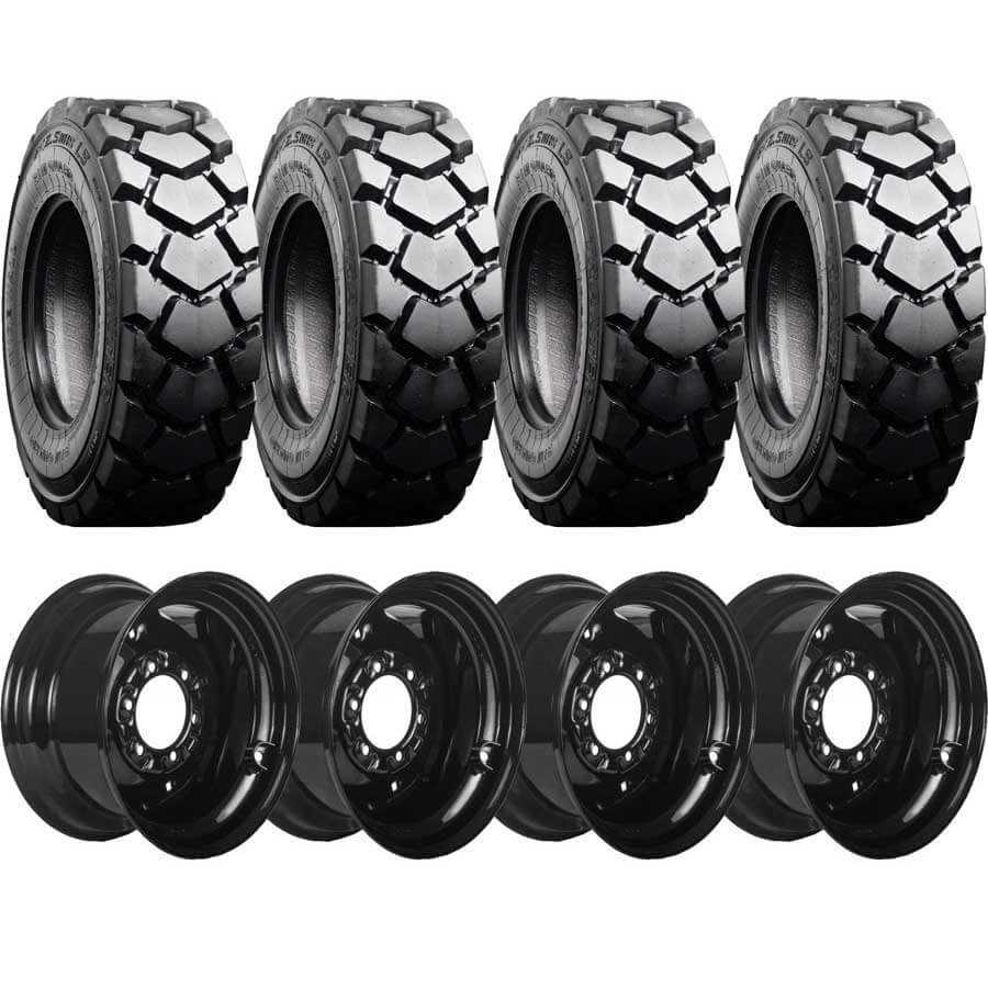 set of 4 12x16.5 14-ply primo heavy duty mounted tires & wheel deep offset