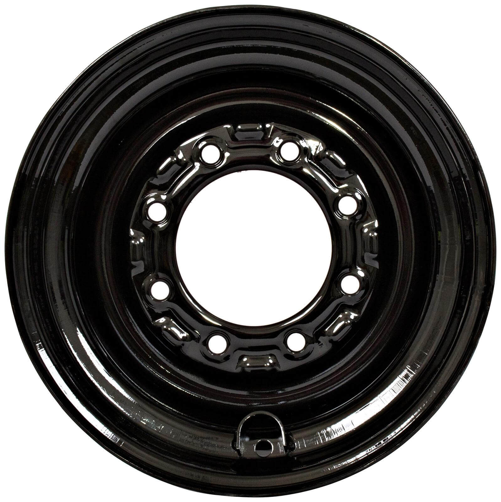 komatsu sk714-5 set of 4 titan wheels 16.5x8.25 - 4 3/8" offset 8x8 black for 10-16.5 tires