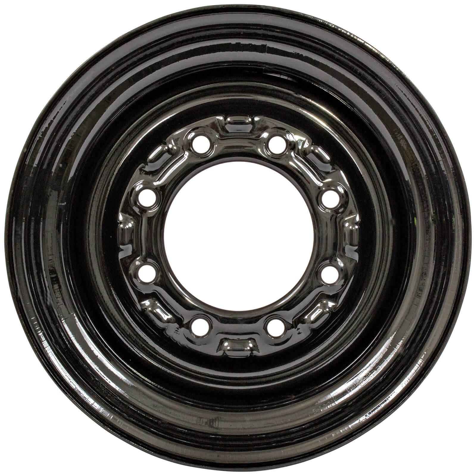 komatsu sk714-5 set of 4 titan wheels 16.5x8.25 - 4 3/8" offset 8x8 black for 10-16.5 tires