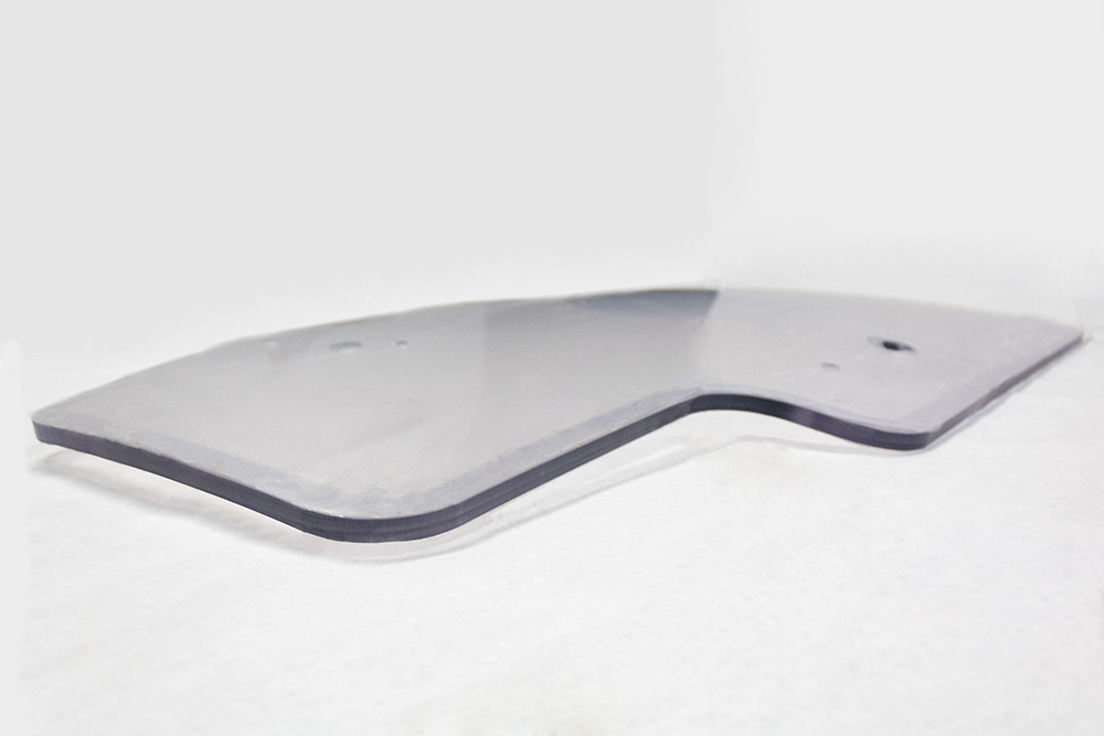 safety window 1/2" thick insert to fit new holland l & c series machines with dual arm wiper