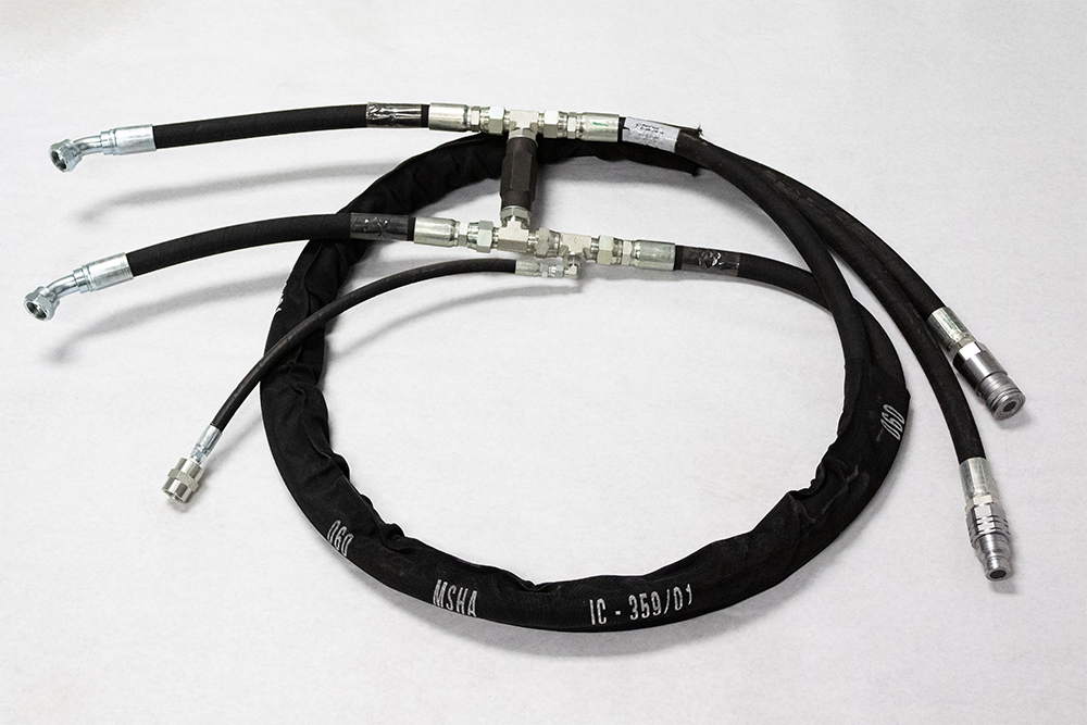 severe duty 72" series 2 brush cutter machine side hose set includes couplers and h valve