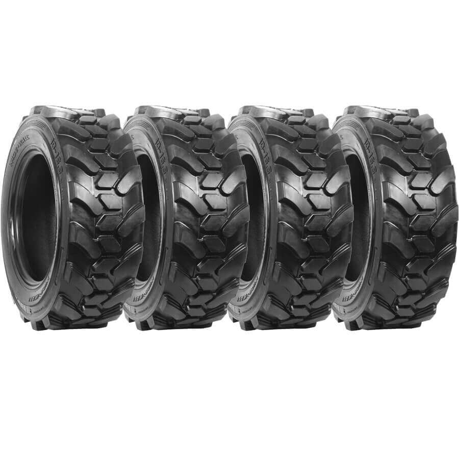 set of 4 10x16.5 skid dawg 10-ply skid steer heavy duty tires