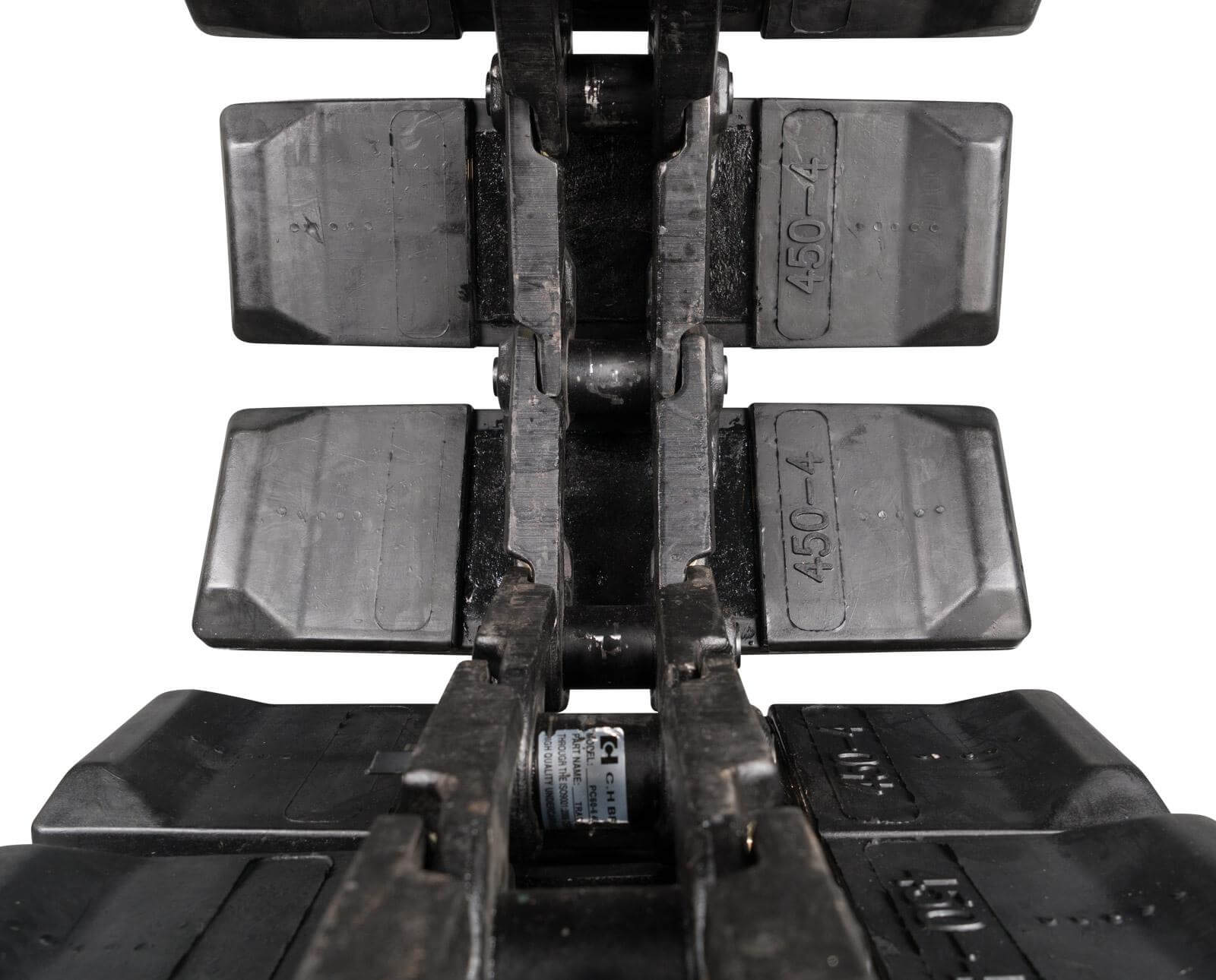 ihi is55g-3 set of 2 16" extreme duty hybrid tracks with rubber track pads (400x72.5nx74)