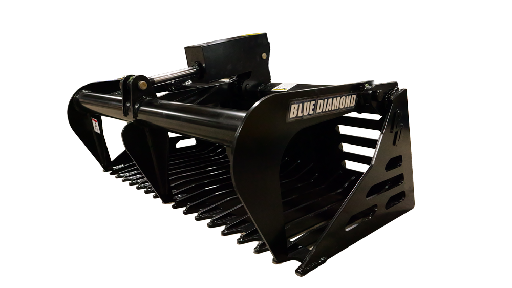 mini skid steer rock grapple bucket | blue diamond