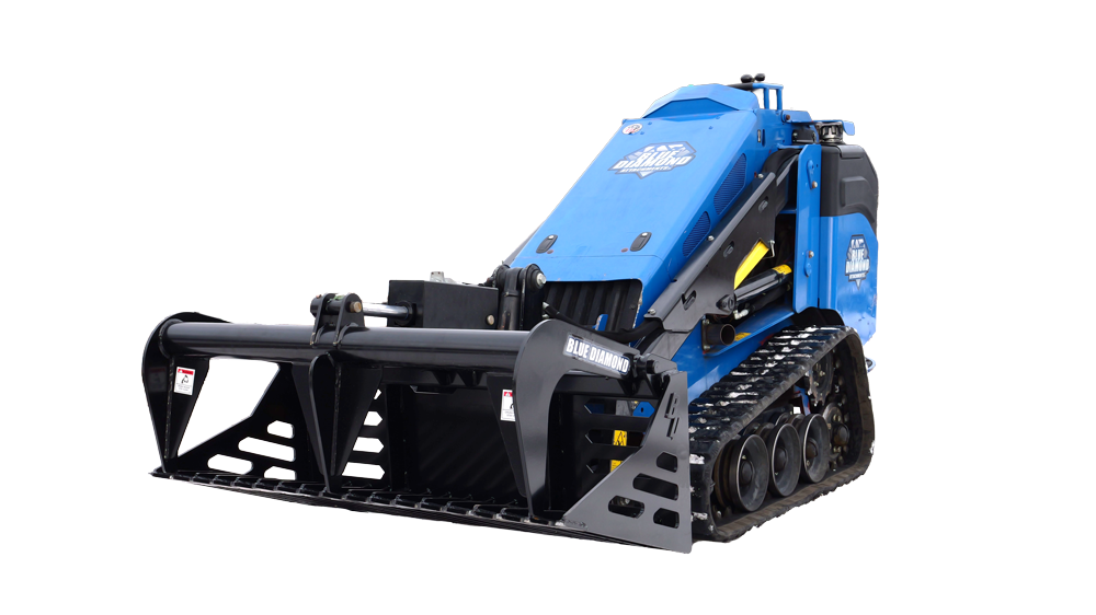 mini skid steer rock grapple bucket | blue diamond