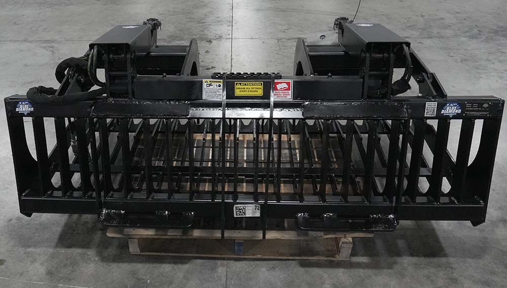 demo unit - 72" hdx rock grapple bucket - blue diamond