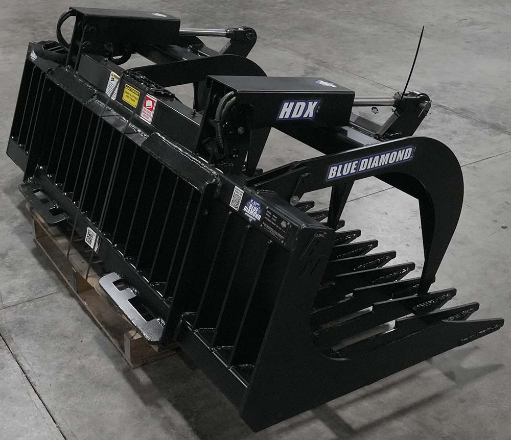 demo unit - 72" hdx rock grapple bucket - blue diamond