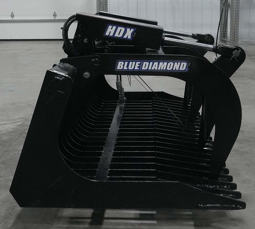 demo unit - 72" hdx rock grapple bucket - blue diamond