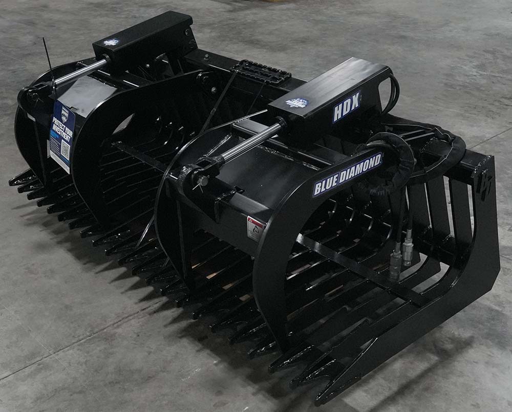 demo unit - 72" hdx rock grapple bucket - blue diamond