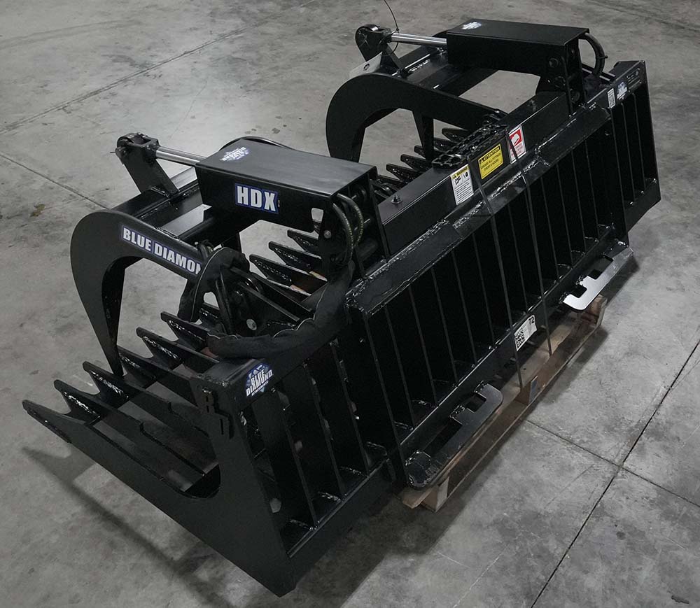 demo unit - 72" hdx rock grapple bucket - blue diamond