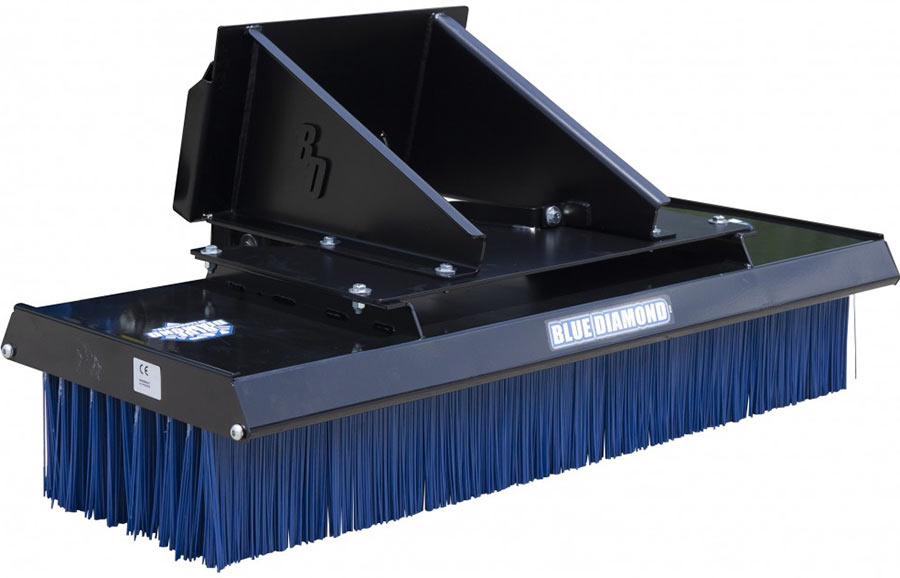 72" mini skid steer standard duty push broom | blue diamond