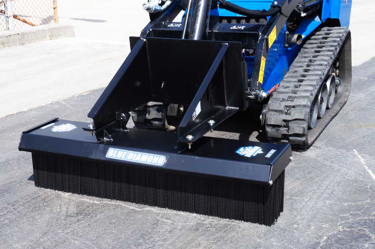 48" bobcat mt mini skid steer light duty push broom | blue diamond