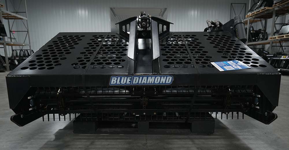 demo unit - hydraulic rock rake - blue diamond