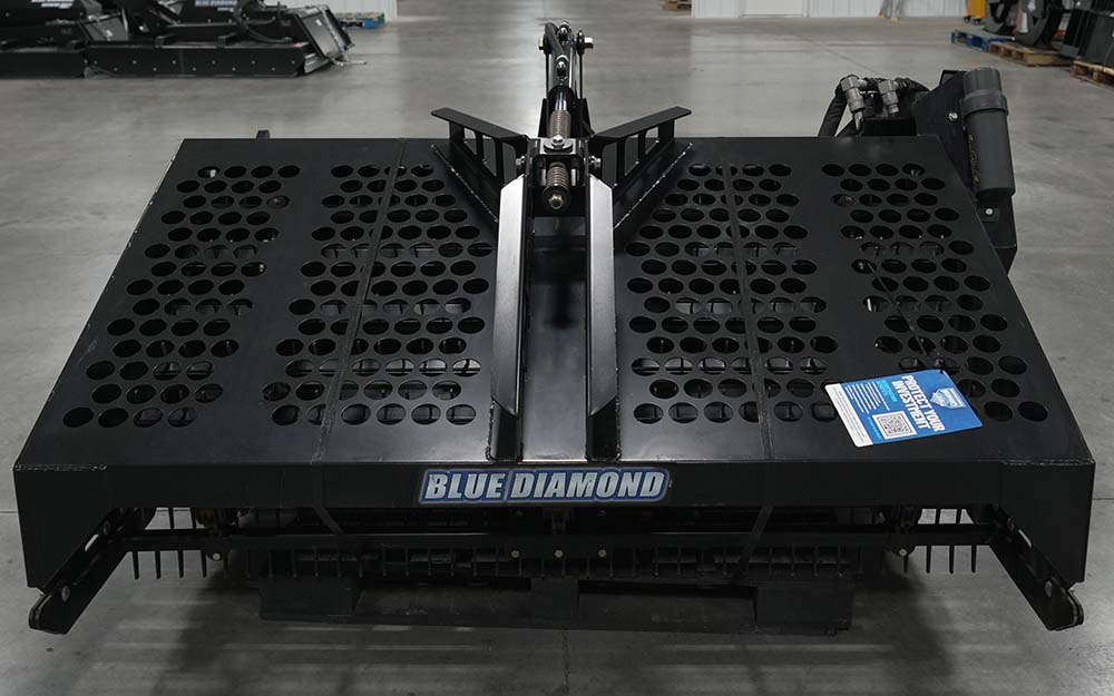 demo unit - hydraulic rock rake - blue diamond