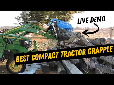 compact tractor root rake grapple | rock solid