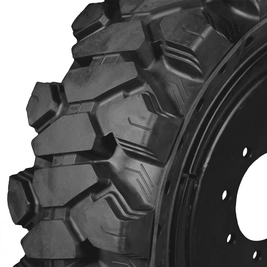 set of 4 12x16.5 workboss non-directional extreme duty solid rubber tires