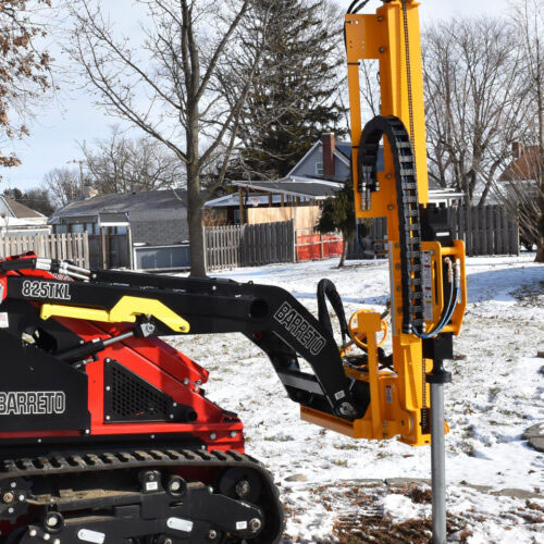 rhino drive master mini skid steer post driver attachment